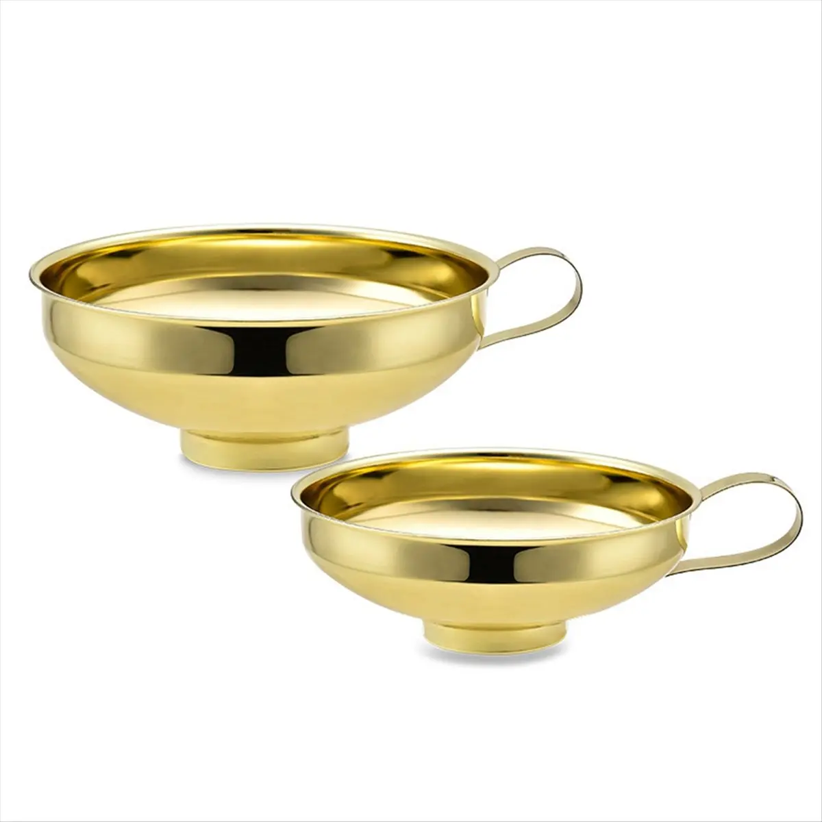 2026 Trend Stainless Steel Household Wide Mouth Funnel Salad Dressing Large Diameter Funnel Jam Funnel Gold