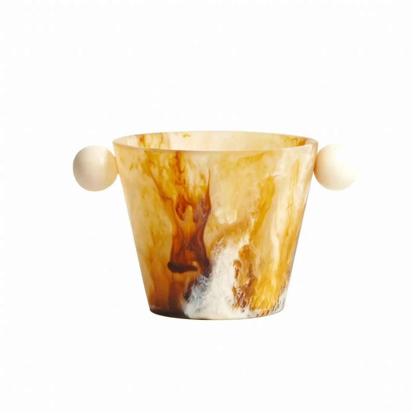 Eye Catching Resin Bone Jewelry Storage Case with Toasted Honey Finish for Shelf Decor