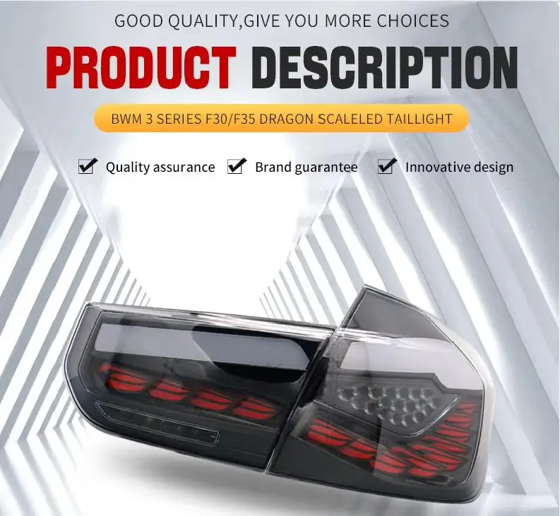 Rauchschwarzes Rücklicht, LED-Auto-Rückleuchte für BMW 3er F30 F35 2013–2018