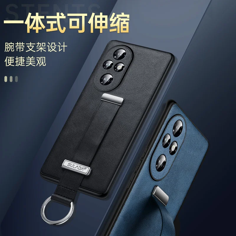 For Huawei Honor 200 Pro Case Luxury Leather Wristband Stand Cover For Honor 200 Pro 200Pro Shockproof Bumper Honor200Pro Funda