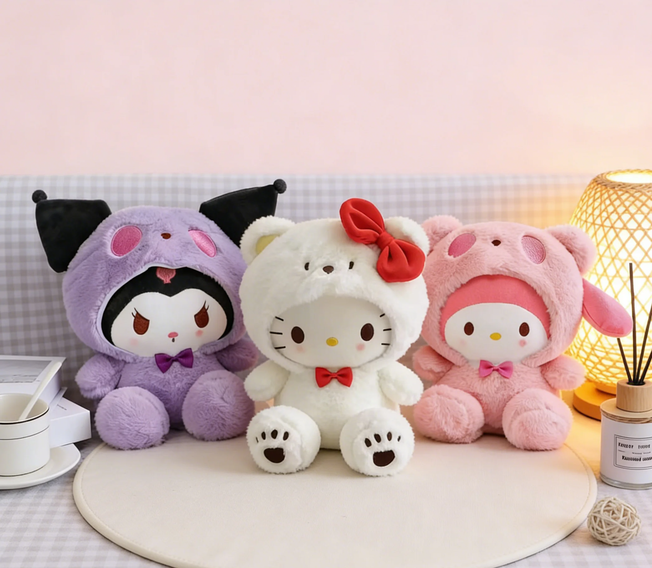

New Kawaii 25cm Sanrio Plush Toy Jade Dog Kuromi Dressing Doll Doll Plush Toy Stuffed Animal Patung Dolls Birthday Gift