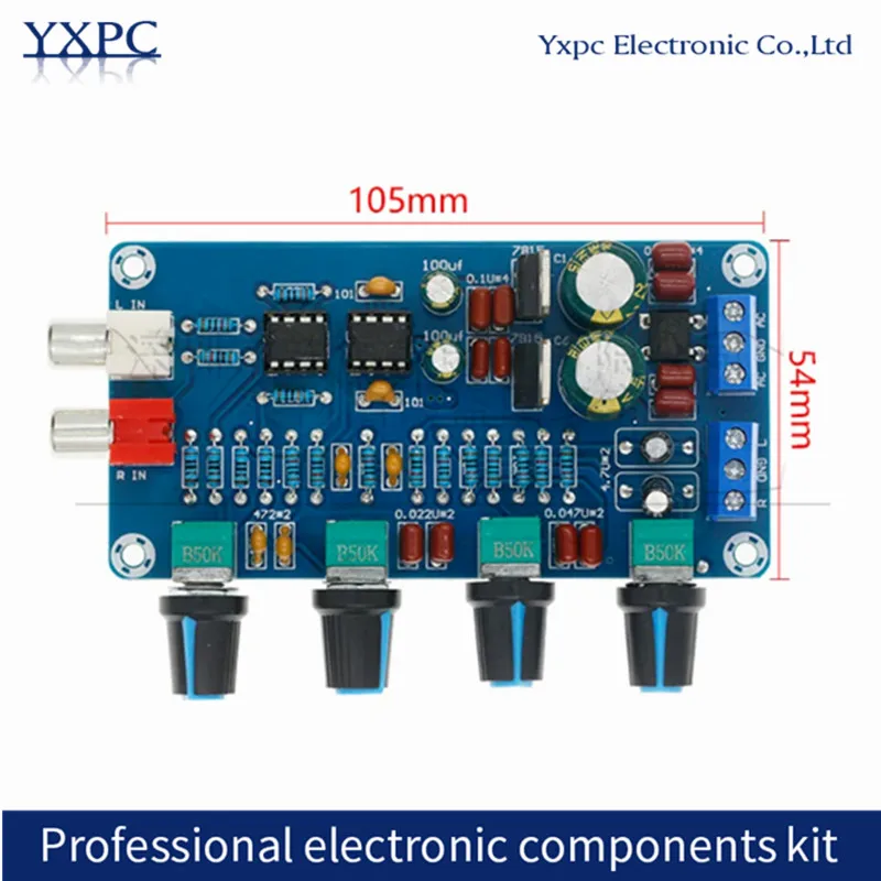 XH-M164 NE5532 Preamplifier Board Tone Board High And Low Volume Adjustment Tuning Board for Audio Equipment