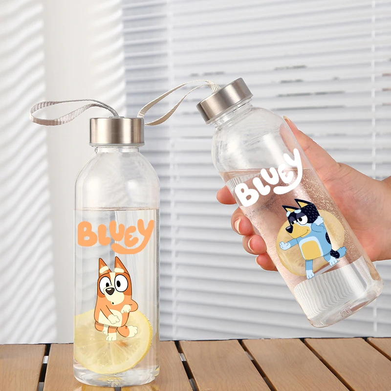 

400ml Blueys Transparent Water Bottle Portable Leak Proof Water Bottle Cartoon Anime Pattern Water Bottle Children Birthday Gift