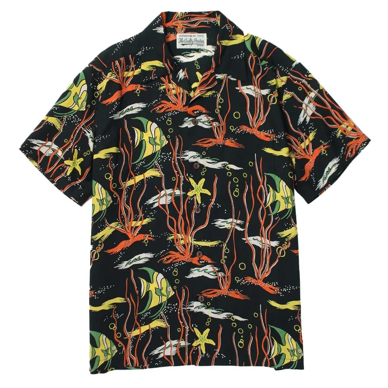 WACKO MARIA Cuban Neck High Quality Heavenly Tokyo Sea World Full Print Hawaii Mens Womens Short Sleeve Shirt