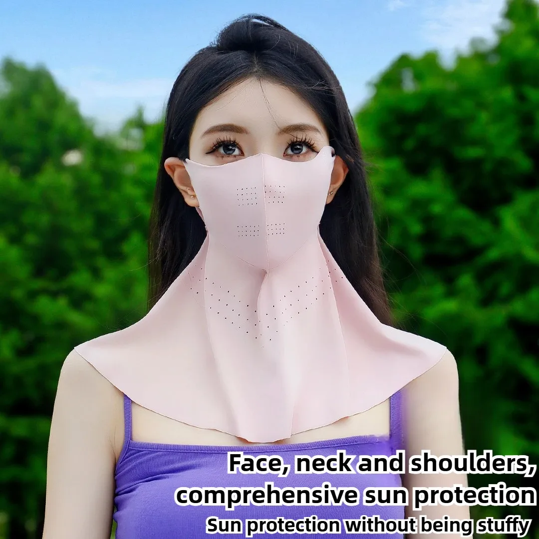 Summer UV Protection Full Face Mask Ice Cooling Breathable Fabric for Outdoor Sports Cycling Hiking