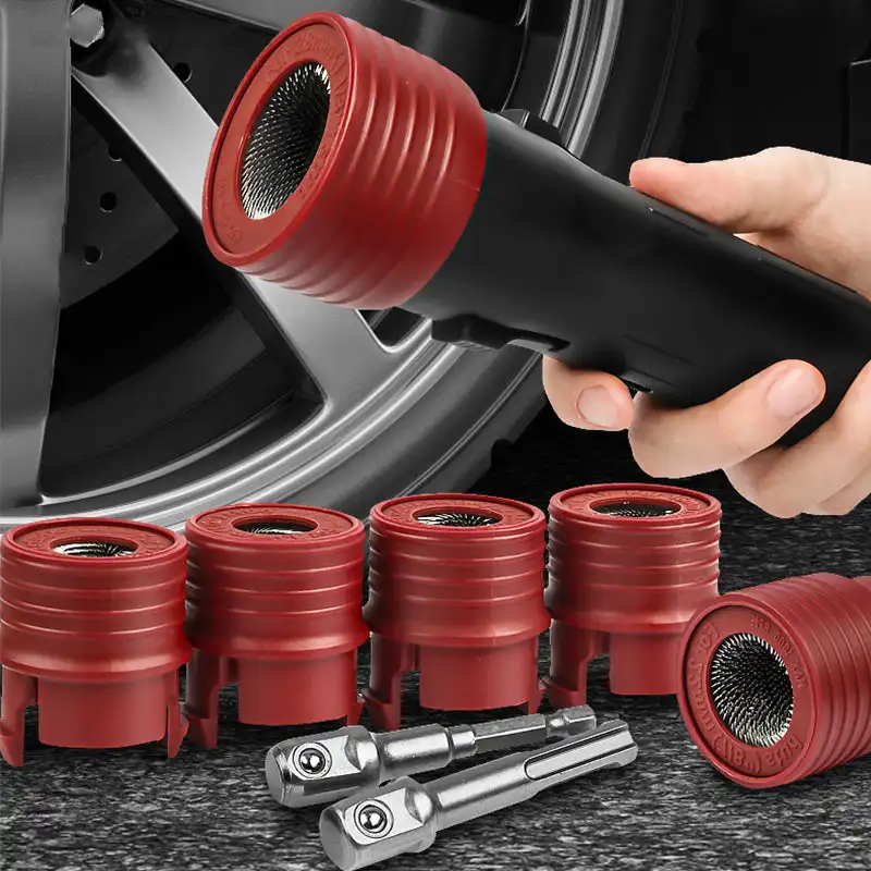 Automotive Wheel Stud Rust Removal Tool Bolt Derusting Wheel Hub Clean Surface Corrosion Debris Rust and Debris Cleaner Tool Set