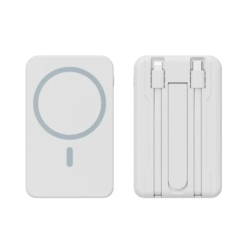 Ultra‑Slim Magnetic Power Bank Compact Portable Equipped For Fast Charging Cable External Mobile Battery Supply