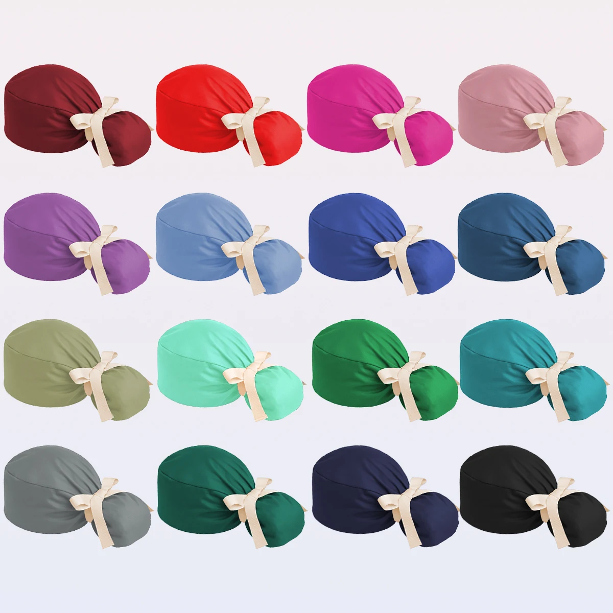 Ponytail Working Caps with Satin Lining for Women TOOTH Pet Doctor Nurse Scrubs Hat Stretch Long Hairs Nursing Caps C-TL-02