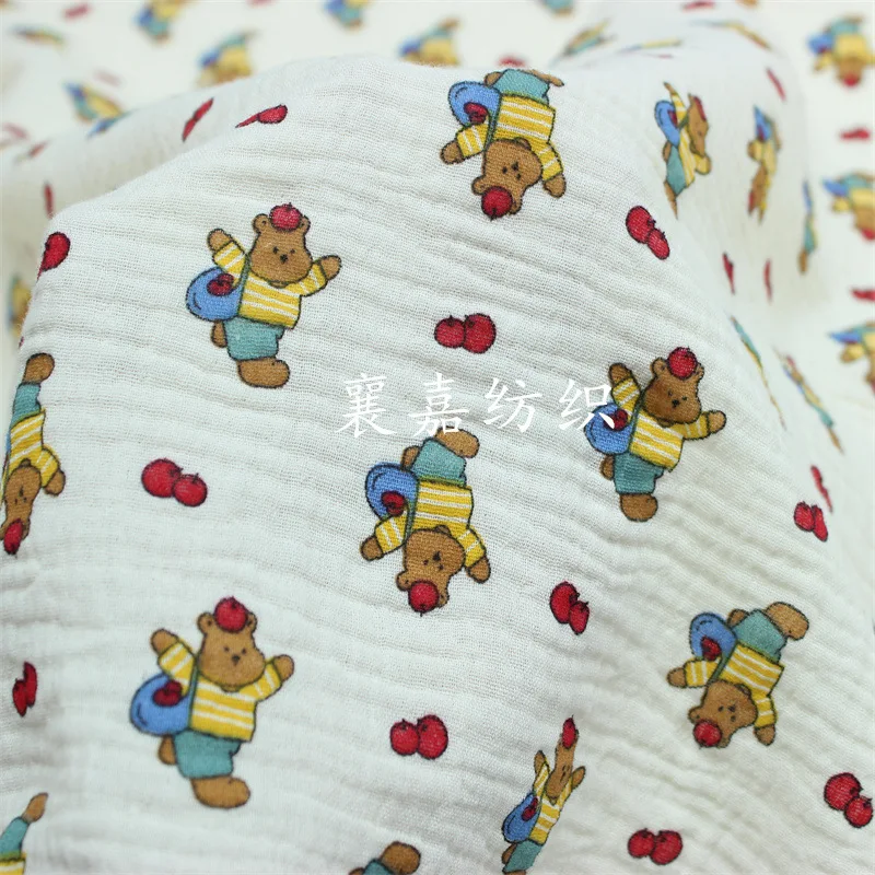 

Double Cotton Gauze Crepe, Cartoon Printed Fabric, Infant, Quilt, Blanket Fabric