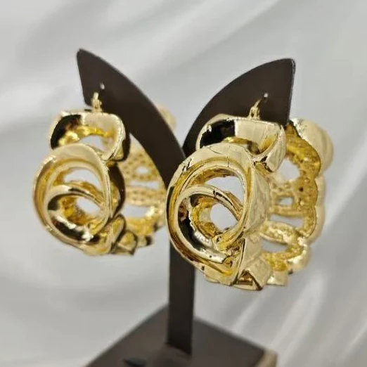 Newest Large Hoop Earrings Brazilian Style Women Bridal Party Jewelry