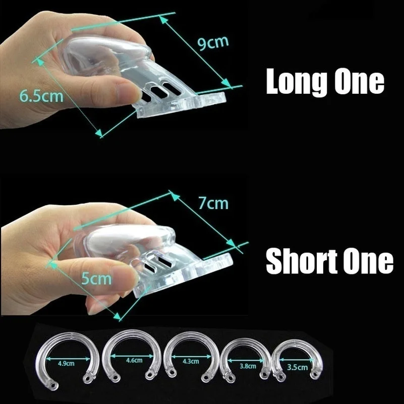 ذكر العفة قفص حصيف سيسيبلاستيك أقفاص الديك القضيب كم قفل قفل مع 5 حلقة القضيب حزام العفة الجنس لعب للرجال #2