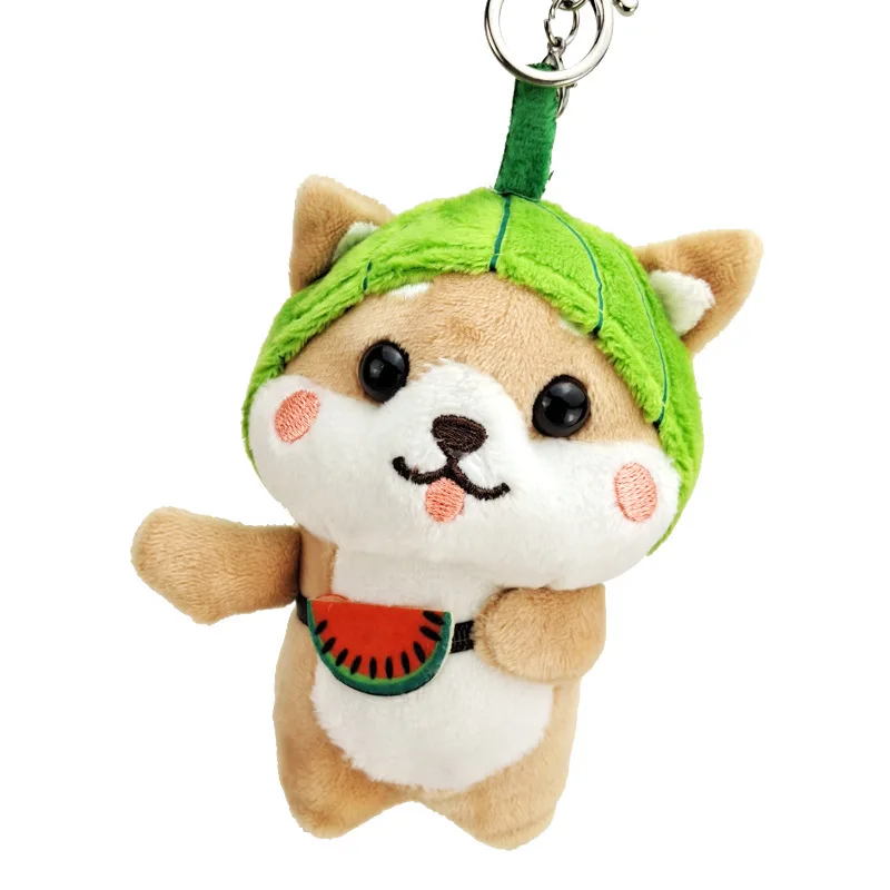 Jouets en peluche Shiba Inu pour enfants, fruits mignons et créatifs, dessin animé Kawaii, porte-clés en peluche, pendentif, breloque pour sac, beurre, cadeaux pour enfants, 13cm