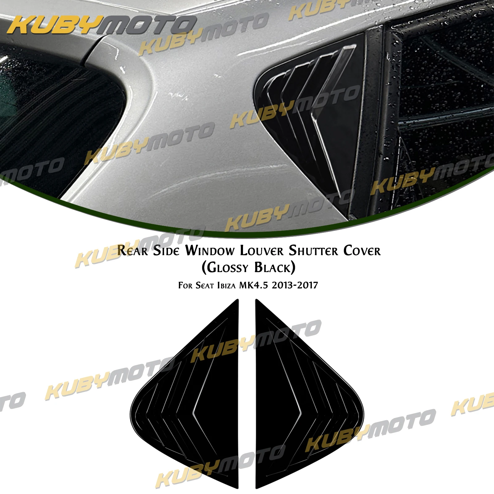 

2 PCS Window Rear Louver Shutter Windshield Blind Shade Trim Cover For Seat Ibiza MK4.5 2013-2017