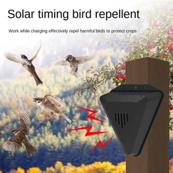 Solar Bird Repeller Timed Sound and Light Alarm During The Day Orchard Fish Pond Rice Field To Repel Pigeons and Animals
