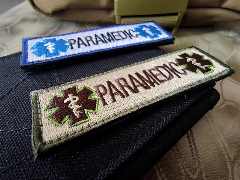 Embroidery Patch Life Star Rescue PARAMEDIC Hook and Loop Badge Armband Clothing Accessories First Aid Snake Patch Badge Emblem