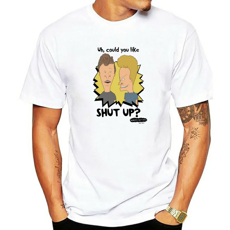 LEQEMAO Men T Shirt 2020 Summer 100% Cotton Beavis And Butt-head Could You Like Shut Up Mens Graphic T Shirt