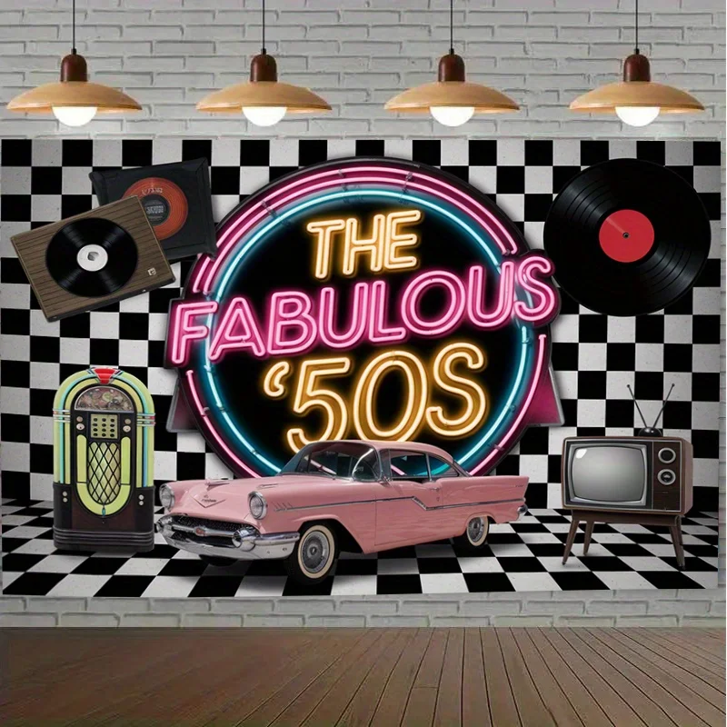 VIKAMA Retro Music Party Background Banner Home, Bar, Cafe, Club, Garage, Photo Booth, Music Room Decoration Home Decoration
