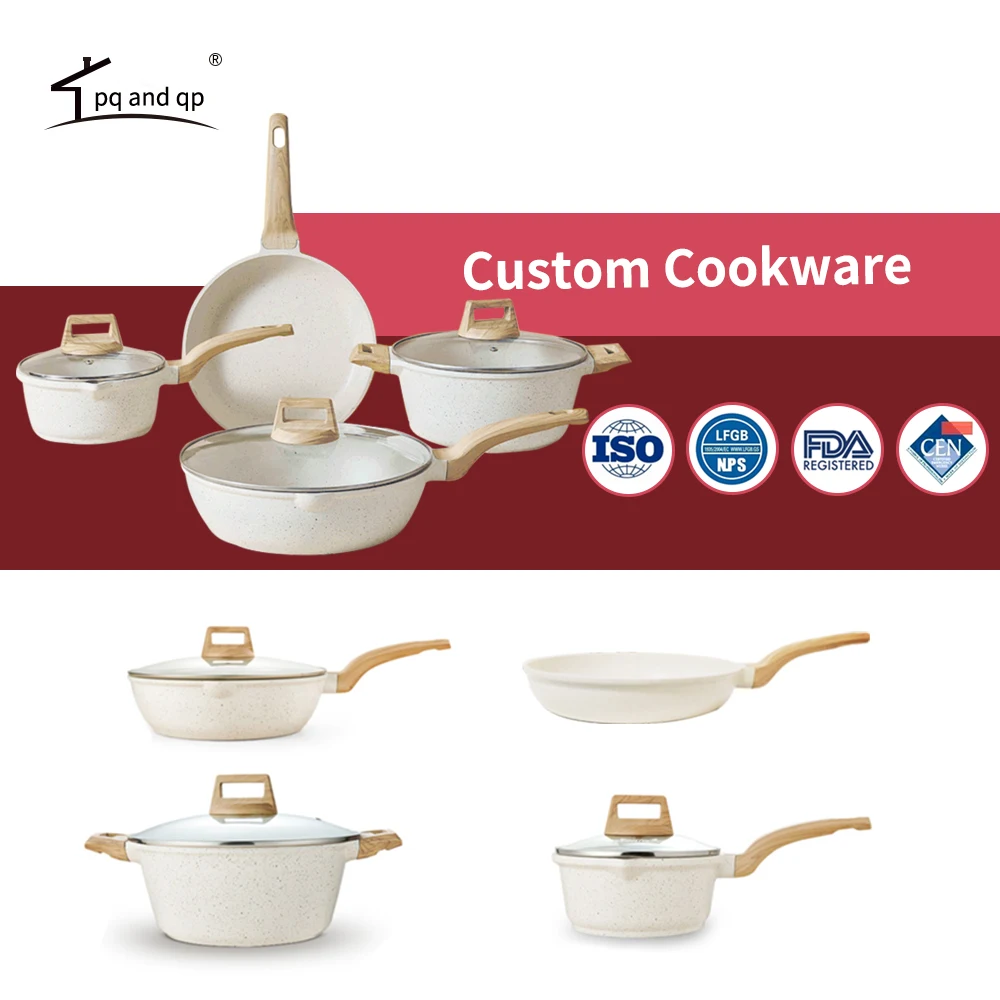 Factory Wholesale Kitchenware Custom Logo Nonstick Pot Pan Set Aluminum Pots Factory Custom Drawing Die Cast Manufactur