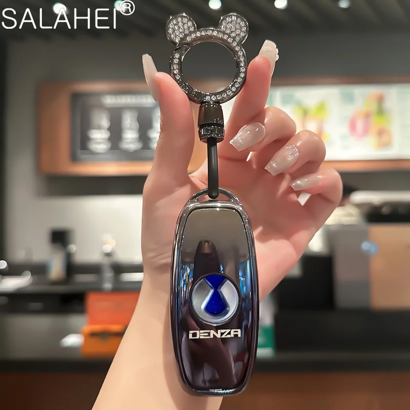 موضة بولي TPU سيارة الذكية مفتاح بعيد غطاء حامي حامل شل حقيبة المفاتيح ملحقات ل BYD Denza D9 DM-i 2022 2023 N7 N8
