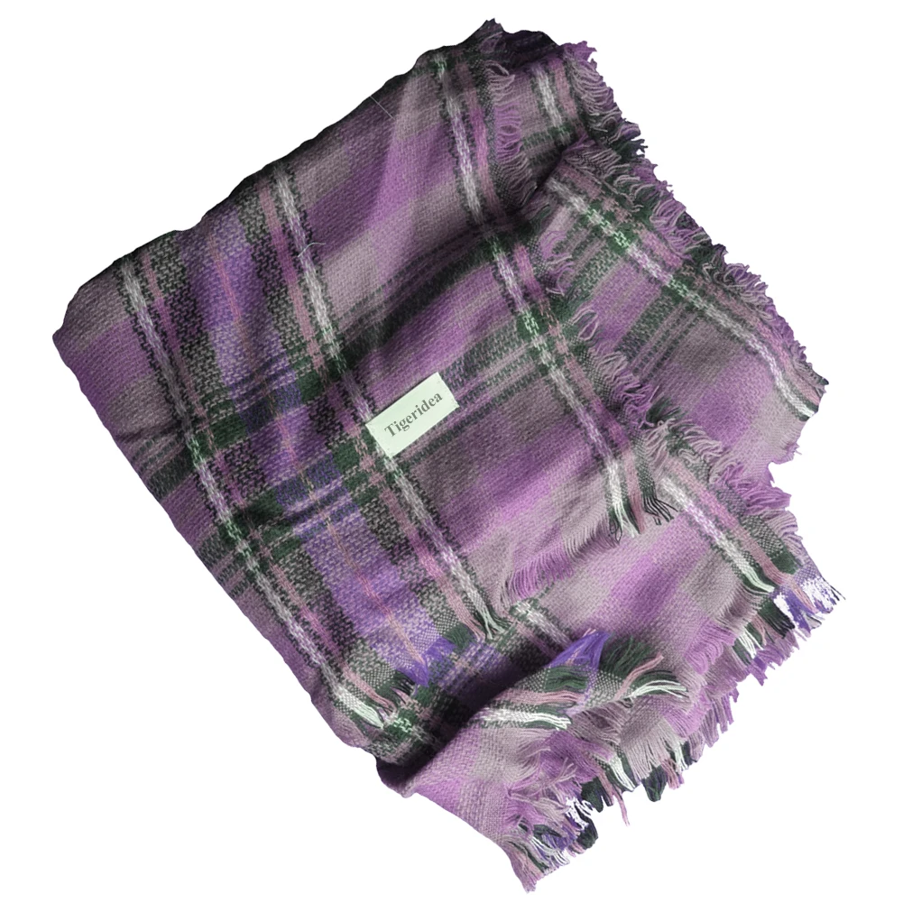 

Tigeridea Scarfs, Thick Long Plaid Scarf Lambswool Tartan Scarf Fall/Winter Scarves