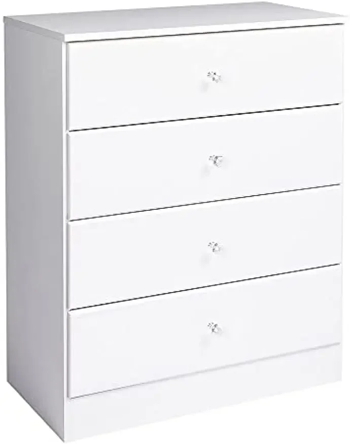 

NEW Astrid Simplistic 4-Drawer Dresser for Bedroom, Functional Chest of Drawers with Acrylic Knobs 16" D x 30" W x 36.25" H