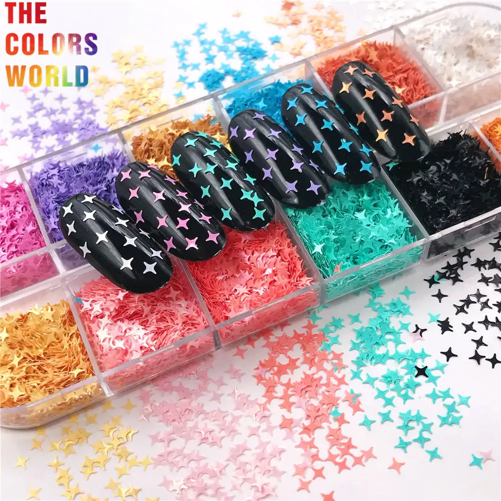 TCT-761 Cross Star Nails And Hair Glitter Solvent Resistant Glitter Wedding Confetti Makeup Holiday Decoration Plastic Craft Art