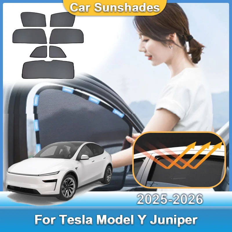 

For Tesla Model Y Juniper Accessories 2025 2026 Side Car Sunshade Mesh Sun Visor UV Protection Heat insulation Car Accessories