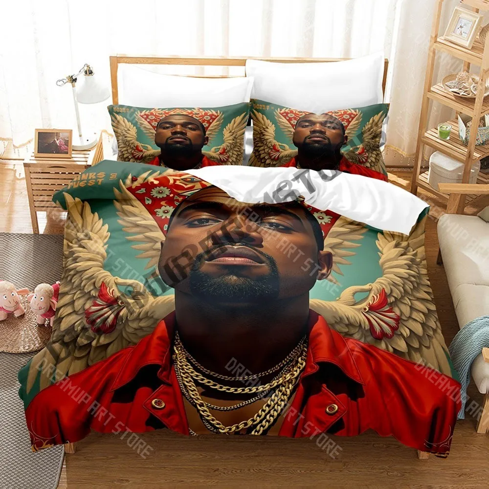 

Комплект постельного белья Kanye West с 3D принтом, одинарный, полный, королевский размер, комплект постельного белья для взрослых и детей, комплекты пододеяльников для спальни, крутой комплект простыней
