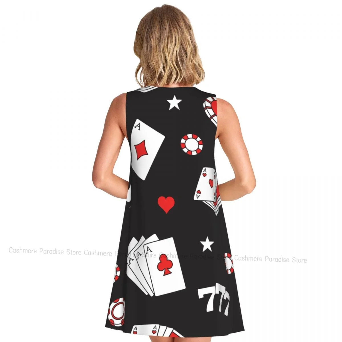 Summer Dresses for Women Casual Sleeveless Dress Game Icons Cards Tank Sundresses with Pockets