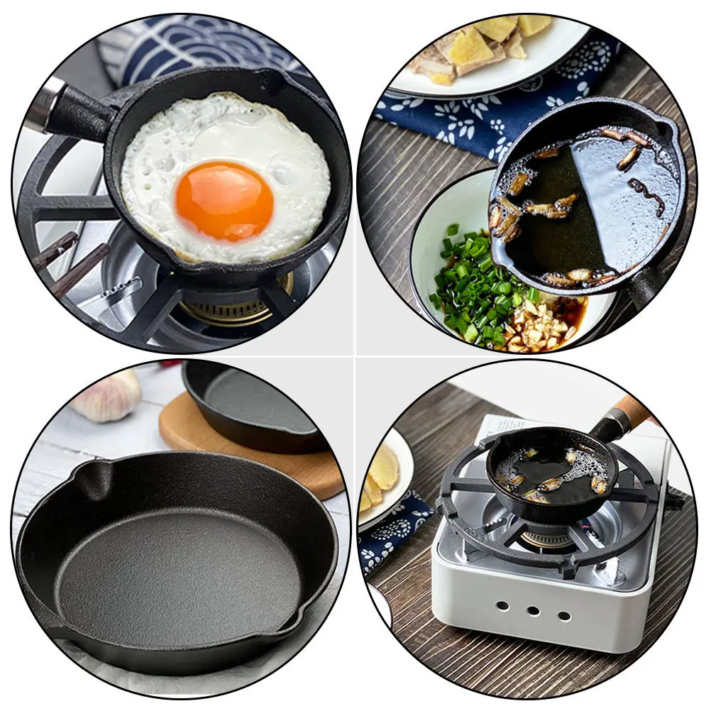 

1Pcs Heat Distribution Iron Frying Pan Multi-Functional Open Flame Mini Cooking Pan Non-Stick Household Kitchenware