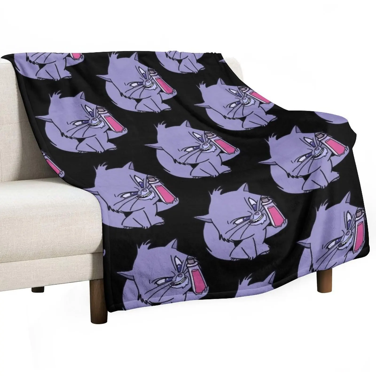 Yzma Cat With Poison Bottle Throw Blanket funny gift Bed linens blankets ands Blankets