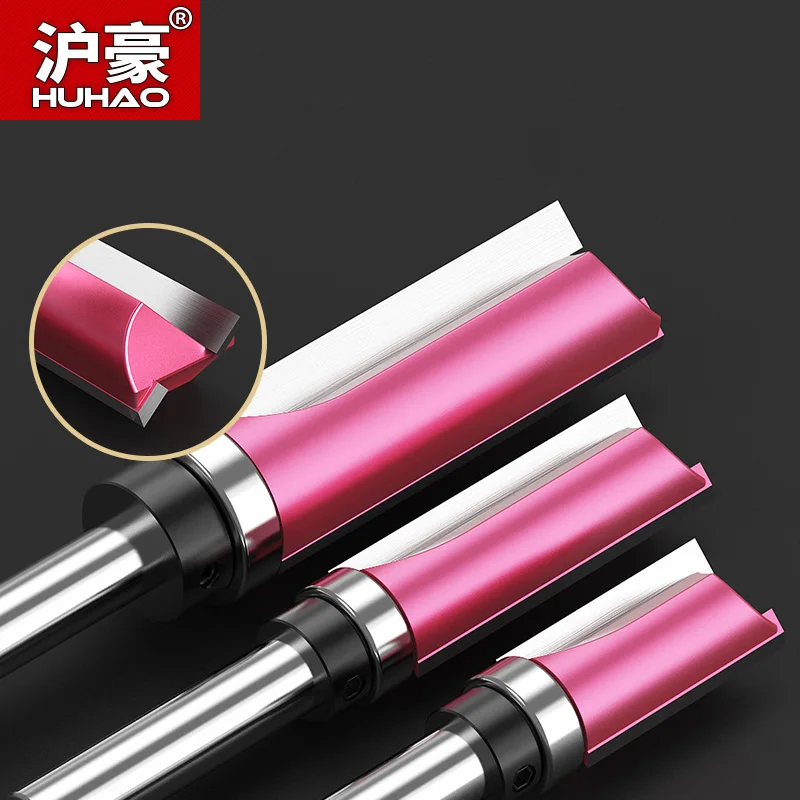 HUHAO 1PCS 1/4 1/8  1/12 Shank Cutter Router Bit Trimming Woodworking Milling Cutter Dual Blades