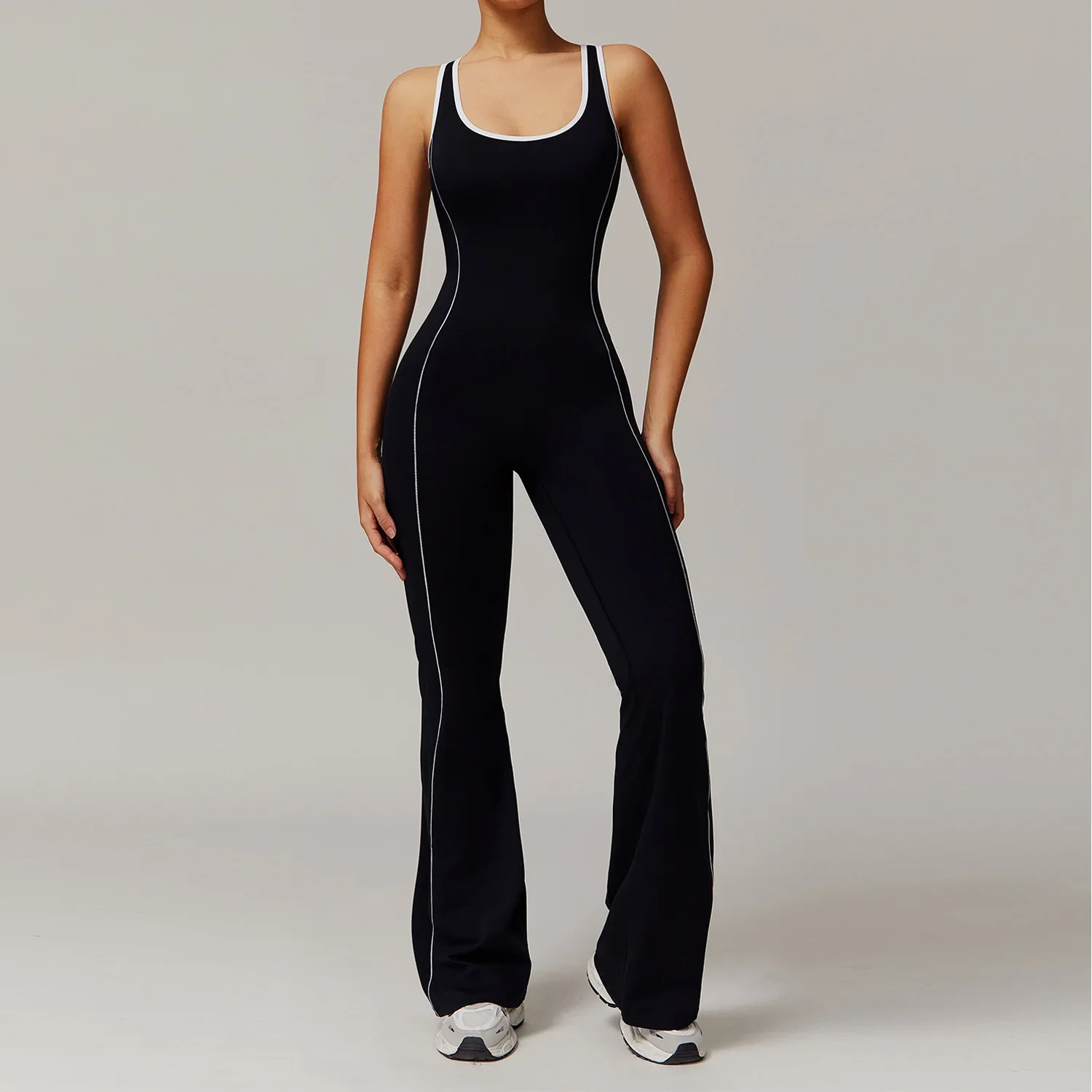 

Backless Yoga Suit Flared Jumpsuit Sexy Women Gym Set Sportswear Sports Jumpsuit Fitness Rompers Stretch Workout Bodysuits