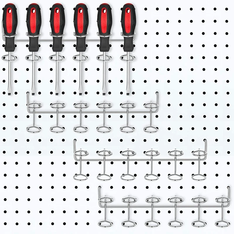 4 Pieces Multi-Tool Holders Screwdriver Holder Multi-Ring Tool Holders Tool Organizer Racks Pegboard Accessories