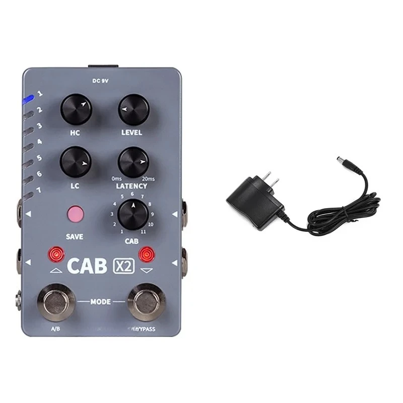 Stereo IR Cabinet Simulation Pedal Dual Channel Cab Simulation Guitar Effects Pedal 14 Presets 11 Factory IR