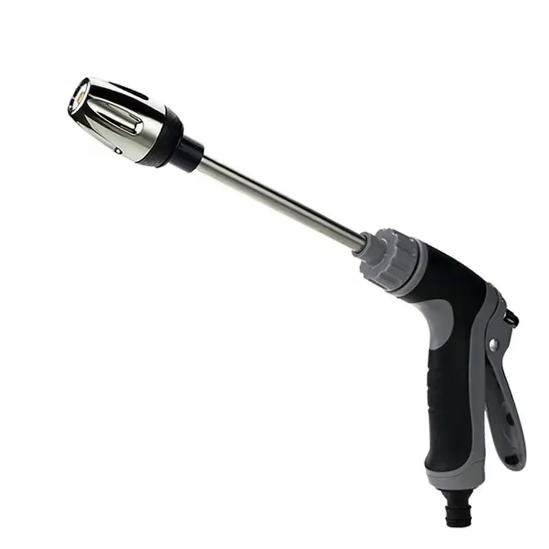 1pc High Pressure Car Wash Water Gun Household Car Wash Tools Metal Extension Rod Rubber Coating Hand Garden Irrigation