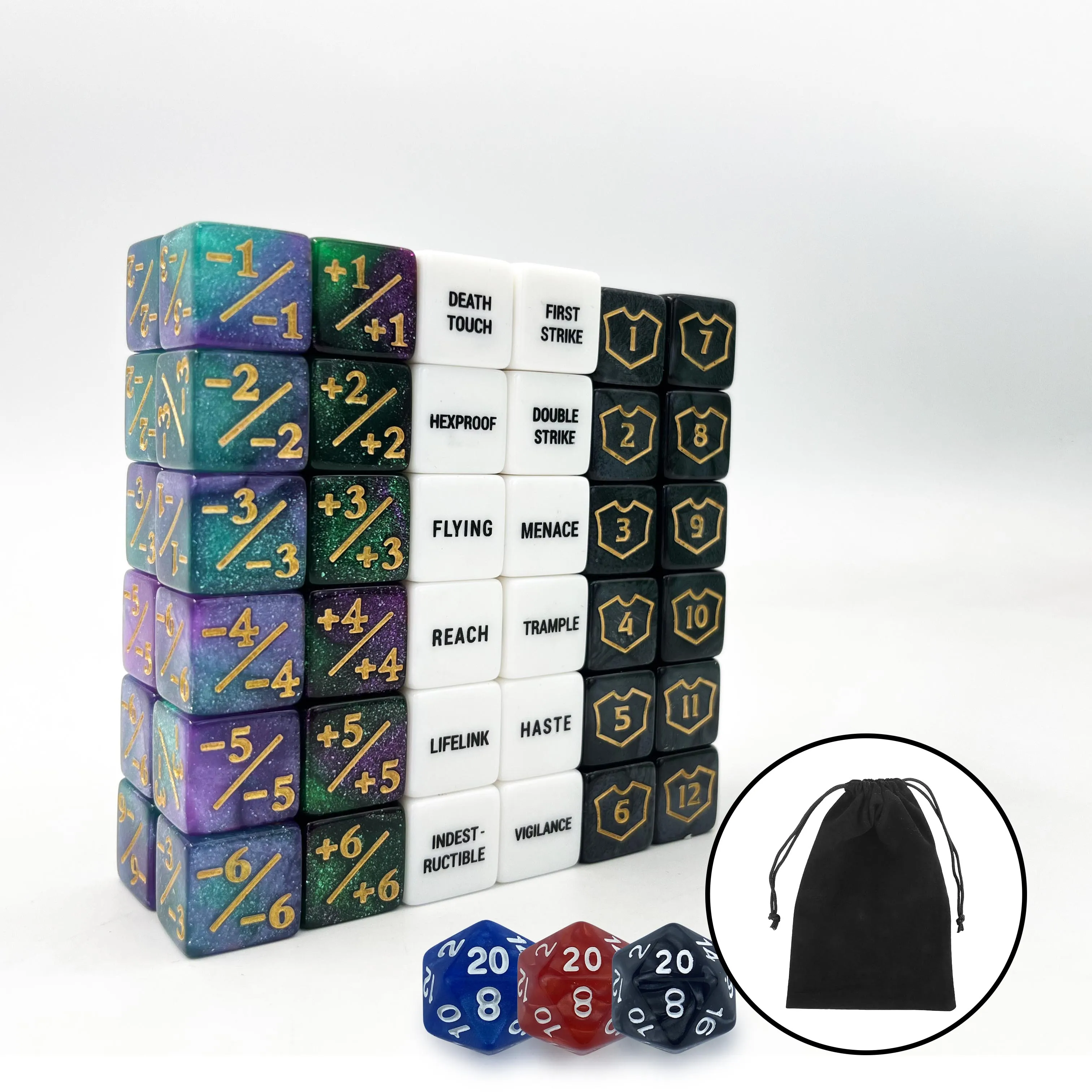 

75Pcs Abilities Keywords Counters Creature Stats Buff Tokens Dice Set for MTG TCG Card Games Accessories