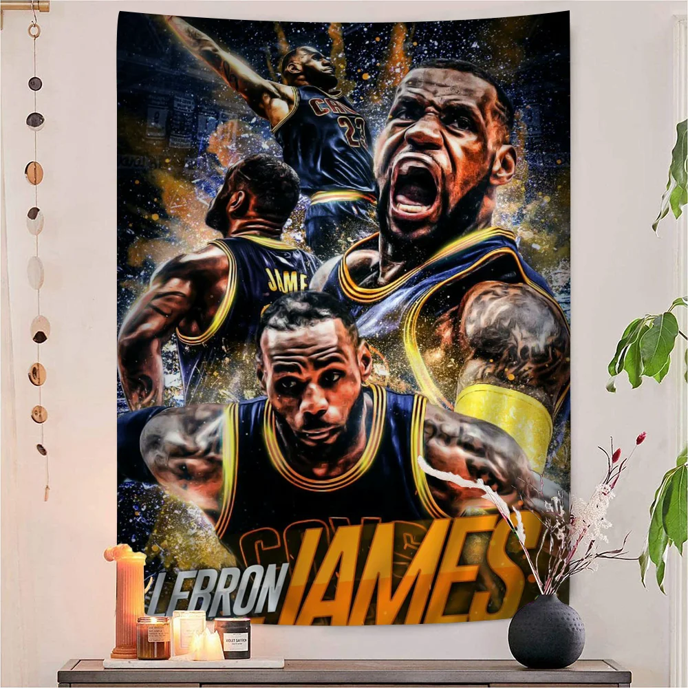 Basketball Star L-LeBron J-James DIY Wall Tapestry For Living Room Home Dorm Decor Wall Art Decor