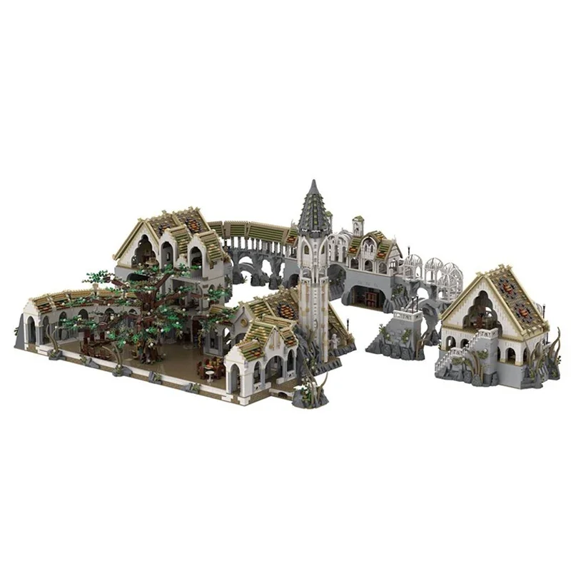 Rings Movie Series UCS Rivendell Building Blocks Magic Fairy Town Complete Bundle Model Bricks DIY Assembly  Toys Gifts