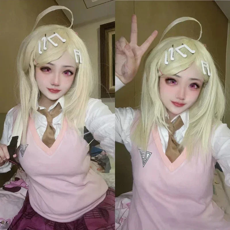 Danganronpa Kaede Akamatsu Cosplay Costume Dress Uniforms Set Halloween Christmas Party Dress Up Adult Women Men Birthday Gifts