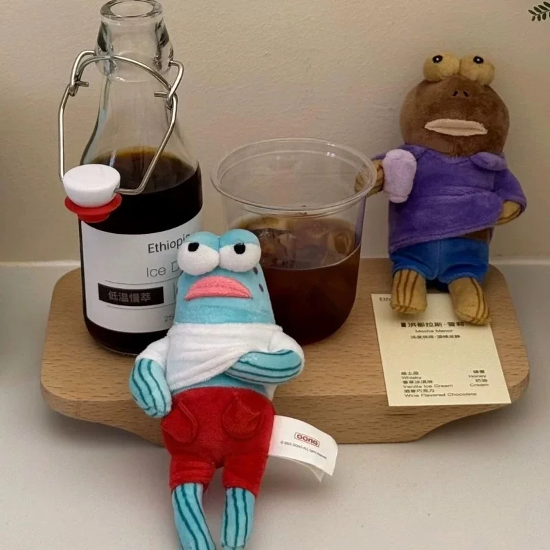 Fondo de Bikini de dibujos animados clásico, bolsa de juguete de peluche, colgante, pez bonito y feo, mochila creativa, llavero decorativo, regalo de cumpleaños