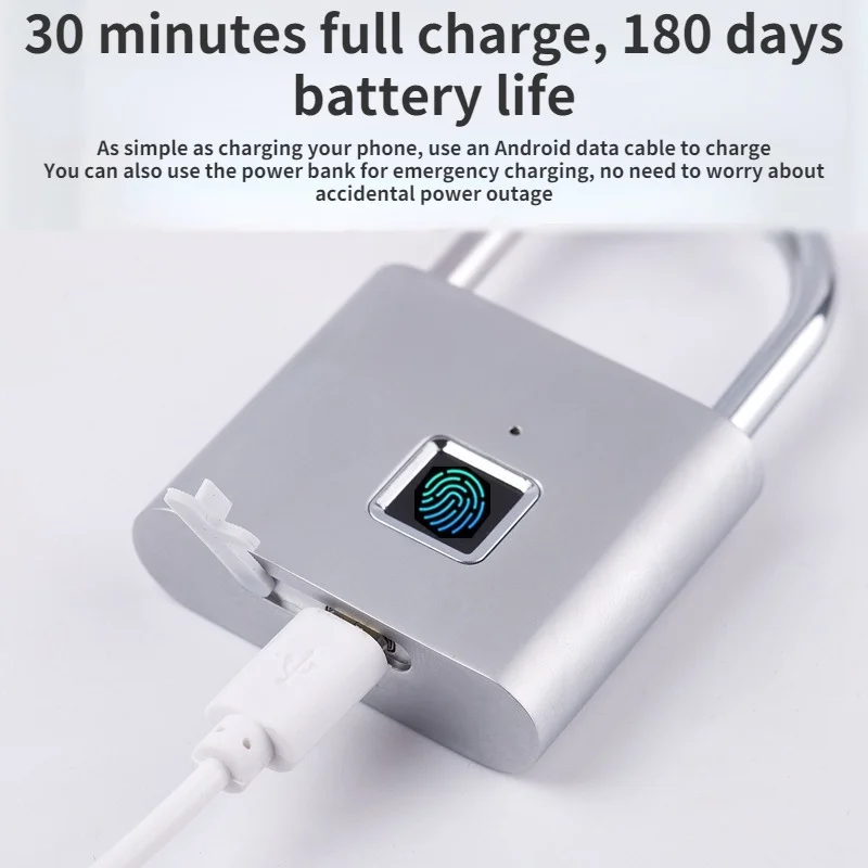 Tuya Smart Fingerprint Padlock Home Security Anti-theft Waterproof Bluetooth Remote Control Battery Power USB Keyless Door Lock