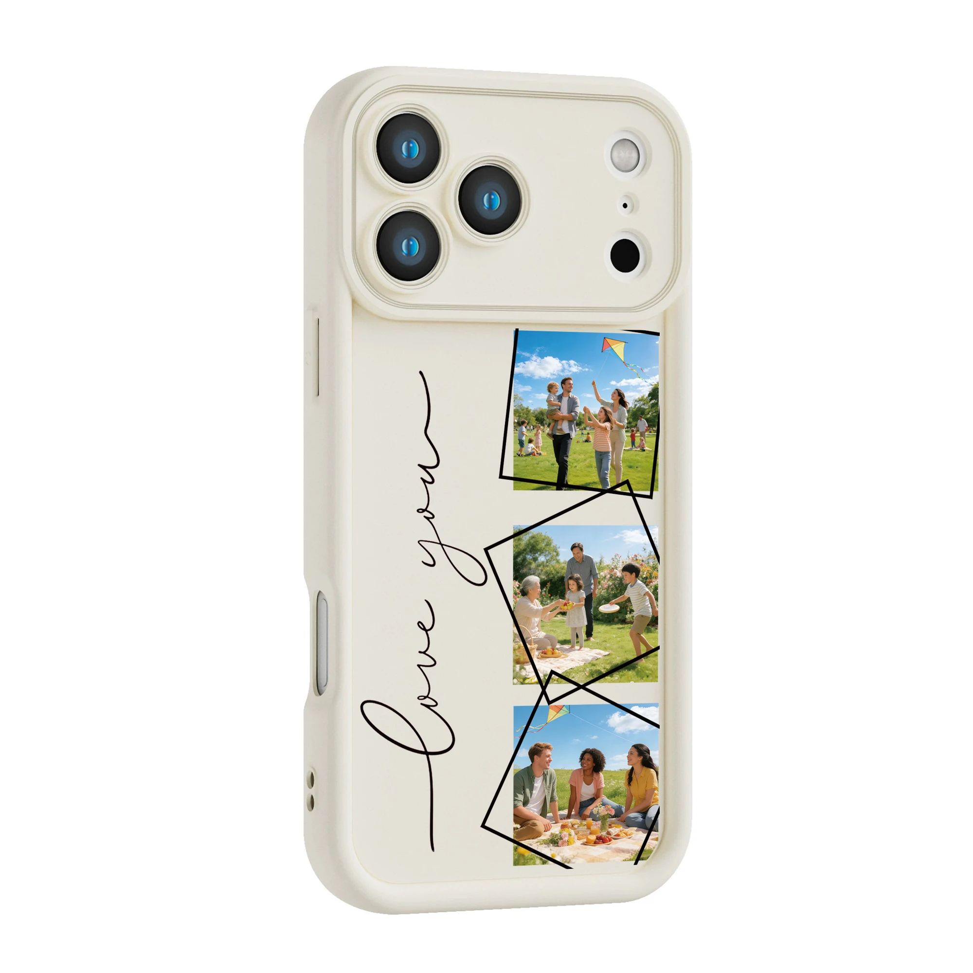 Personalisierte Handyhülle mit mehreren Fotos für iPhone 18 17 16 15 14 13 12 11 Pro Max Air Plus, stilvolle weiche TPU-Hülle