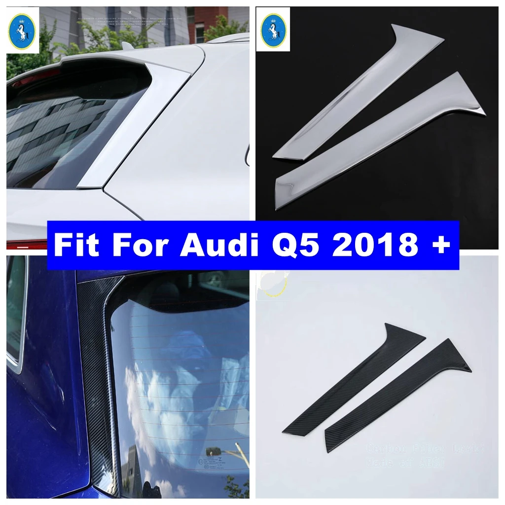 

Carbon Fiber Look Car Tail Rear Window Spoiler Wing Panel Cover Trim Fit For Audi Q5 2018 - 2023 Exterior Accessories Refit Kit