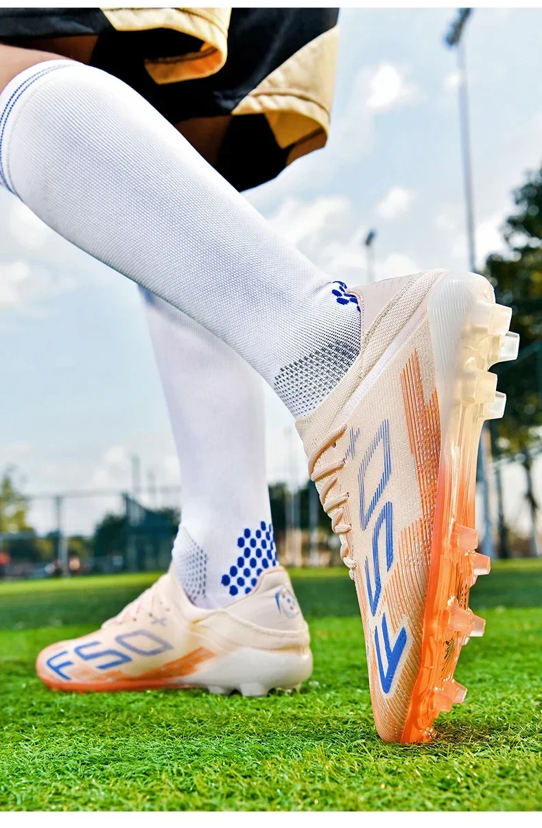 Neue Herren-Fußballschuhe: Rutschfeste Hallen- und Outdoor-Sneaker mit Stollen – Hochwertige Futsal-High-Top-Schuhe für Rasen – Bestseller – Detail 9