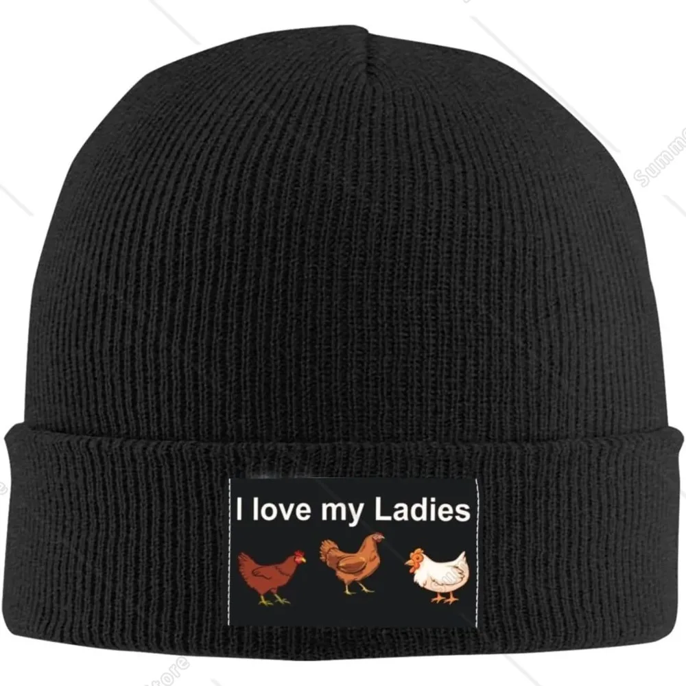 I Love My Ladies Chicken Beanie Hat Men Winter Warm Hat Women Knit Stocking Hat Slouchy Skull Cap Hedging Hats