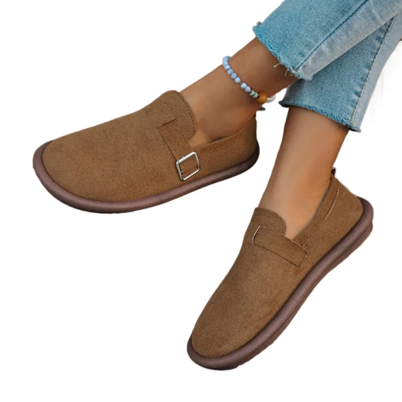 2025, neue Birkenstocks-Damen-Retro-Frühlings- und Herbst-Loafer mit dickem Boden, flach, rutschfest, mit Rock, weiche Sohle, einzelne Schuhe
