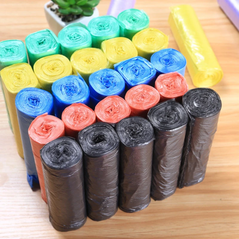 100pcs 5 Rolls Pack Garbage Bags Bathroom Kitchen Clean Storage Room Colored Disposable Portable Garbage Bin Bags