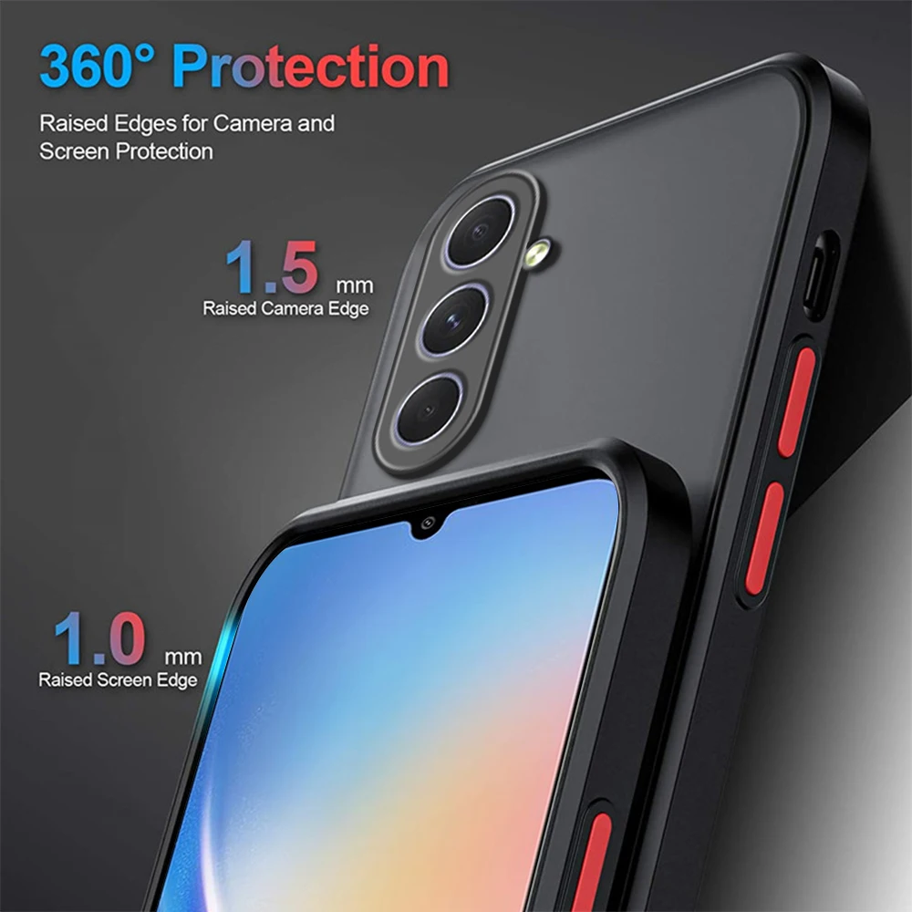 Samung A34 5G Case Silicone Edge Hard PC Matte Back Cover For Samsung Galaxy A34 A 34 34A 5G Camera Protect Fundas SamsungA34 5G