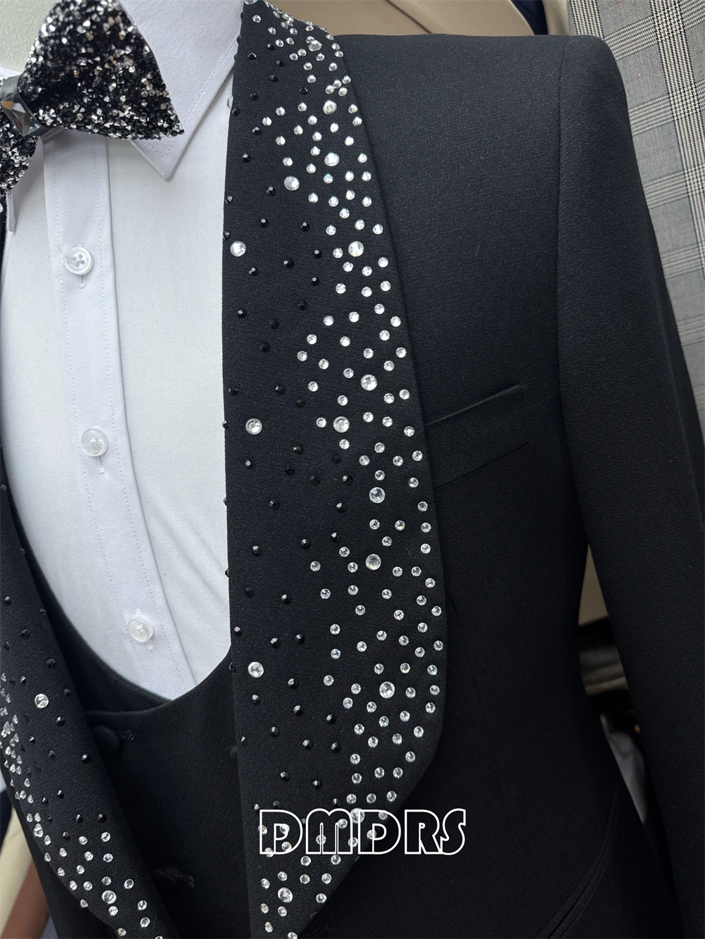 

Latest Release Crystals Suit Set for Men XS-3XL Men's Luxury Formal Suit Set, 3-Piece Tuxedo Set, Blazer Vest Pants Set Slim Fit